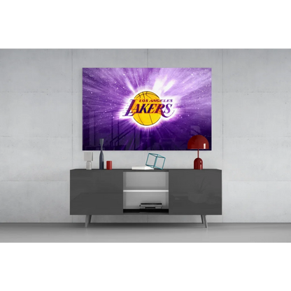 Lakers purple logo canvas wall art poster for true fans