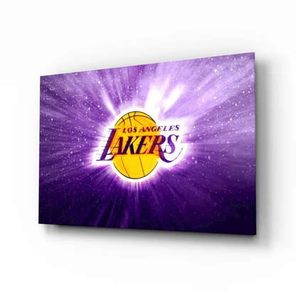 Purple Lakers logo canvas wall art for true fans