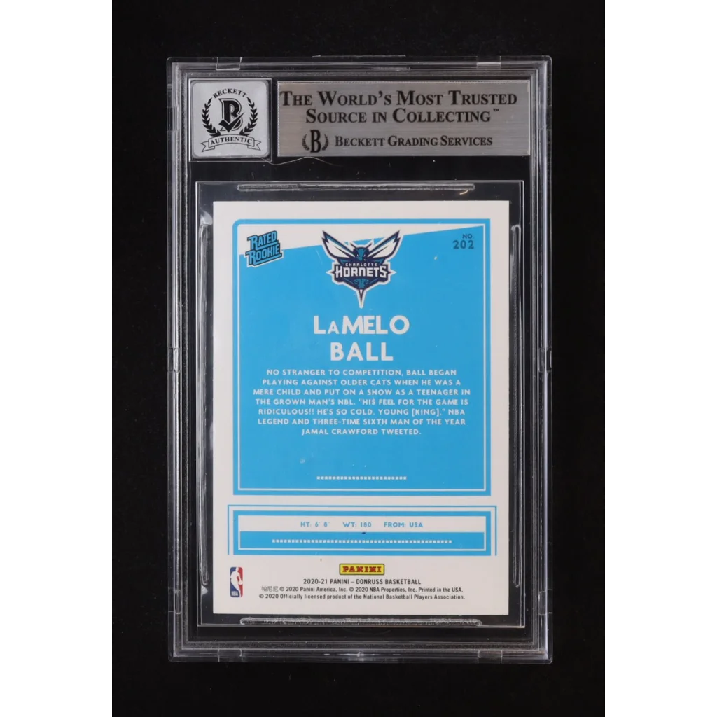 LaMelo Ball Donruss rookie card autographed Beckett slabbed