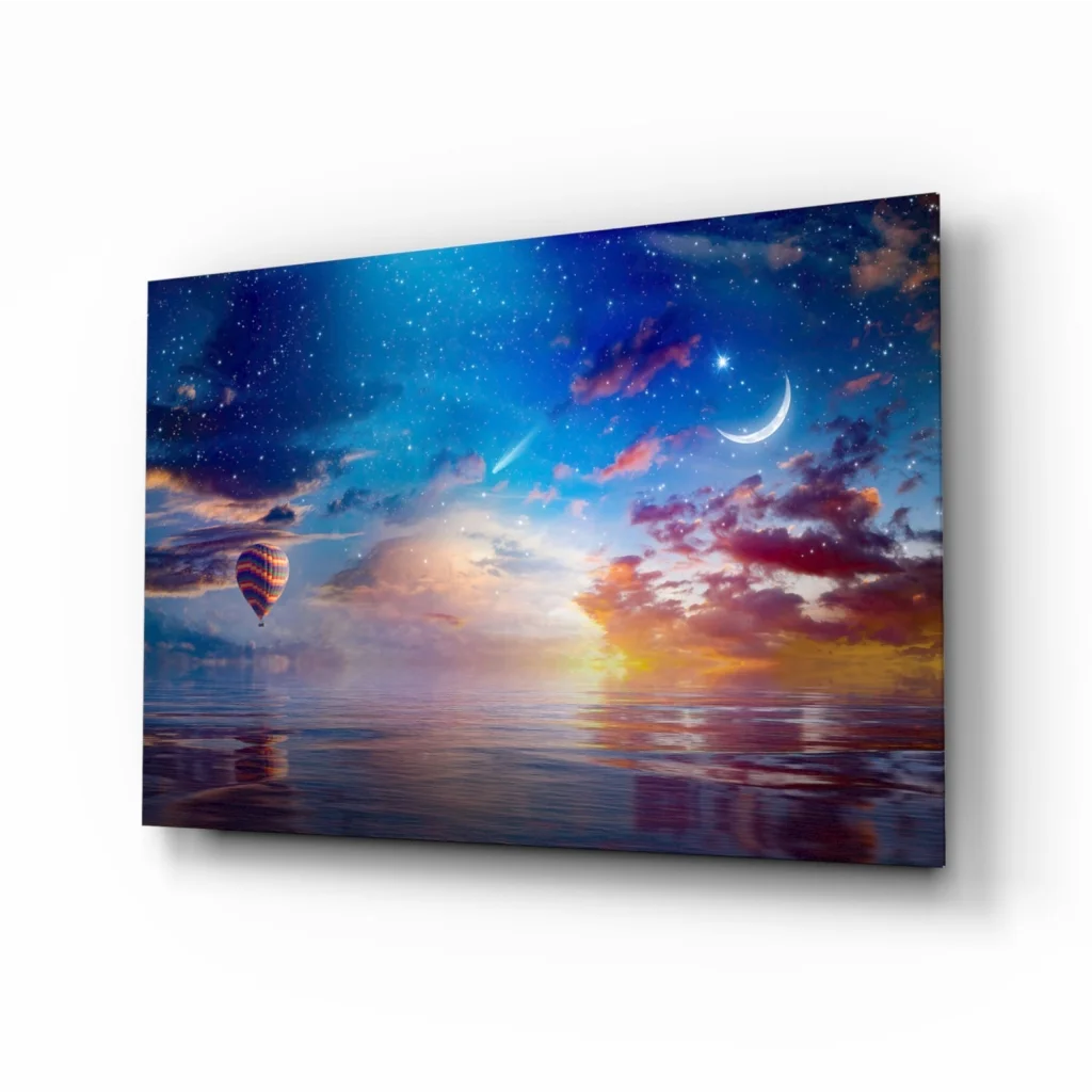 Dreamy Hot Air Balloon Starry Sky Wall Art Canvas Print | Insigneart USA | vintageantiquesgifts.com