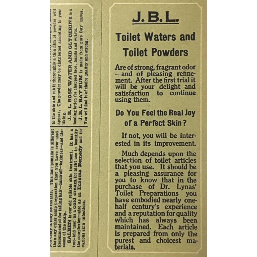 Large Antique 1920s JBL Toilet Articles Box Logansport IN Rare Collectible! Vintage Advertisements Box!