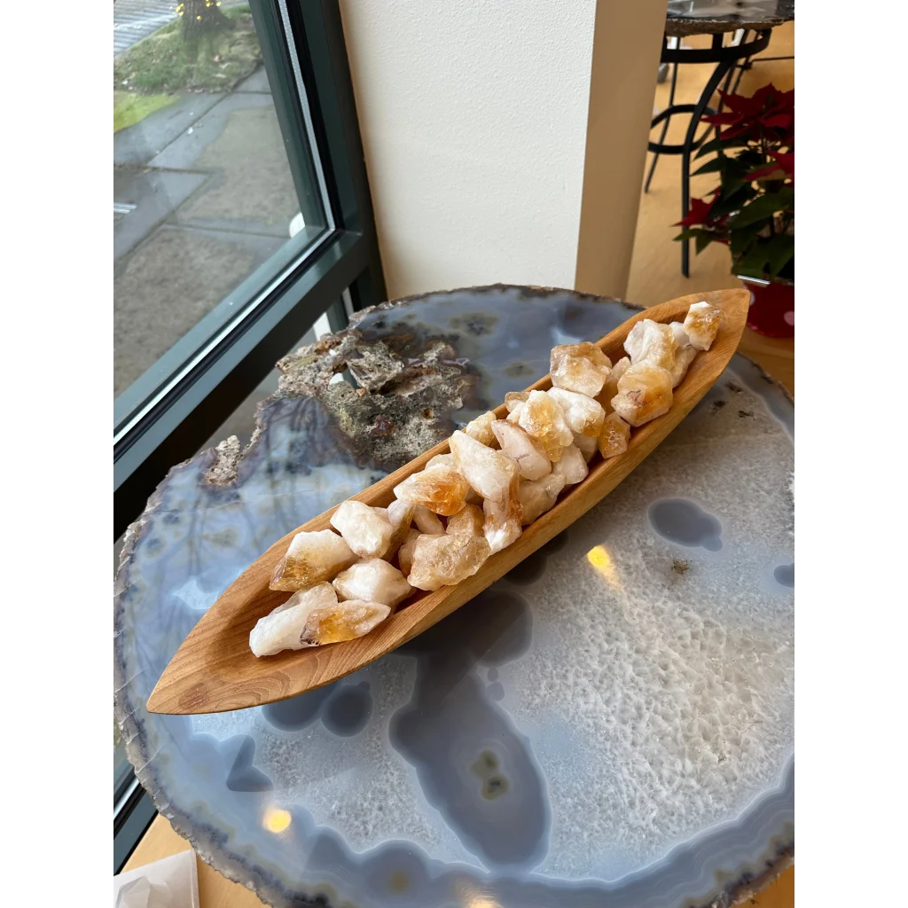 Large Citrine Raw Crystal Bowl from Brazil