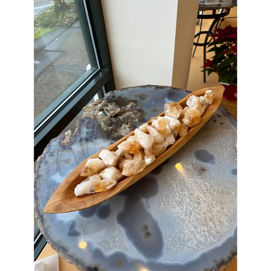 Large Citrine Raw Crystal Bowl from Brazil
