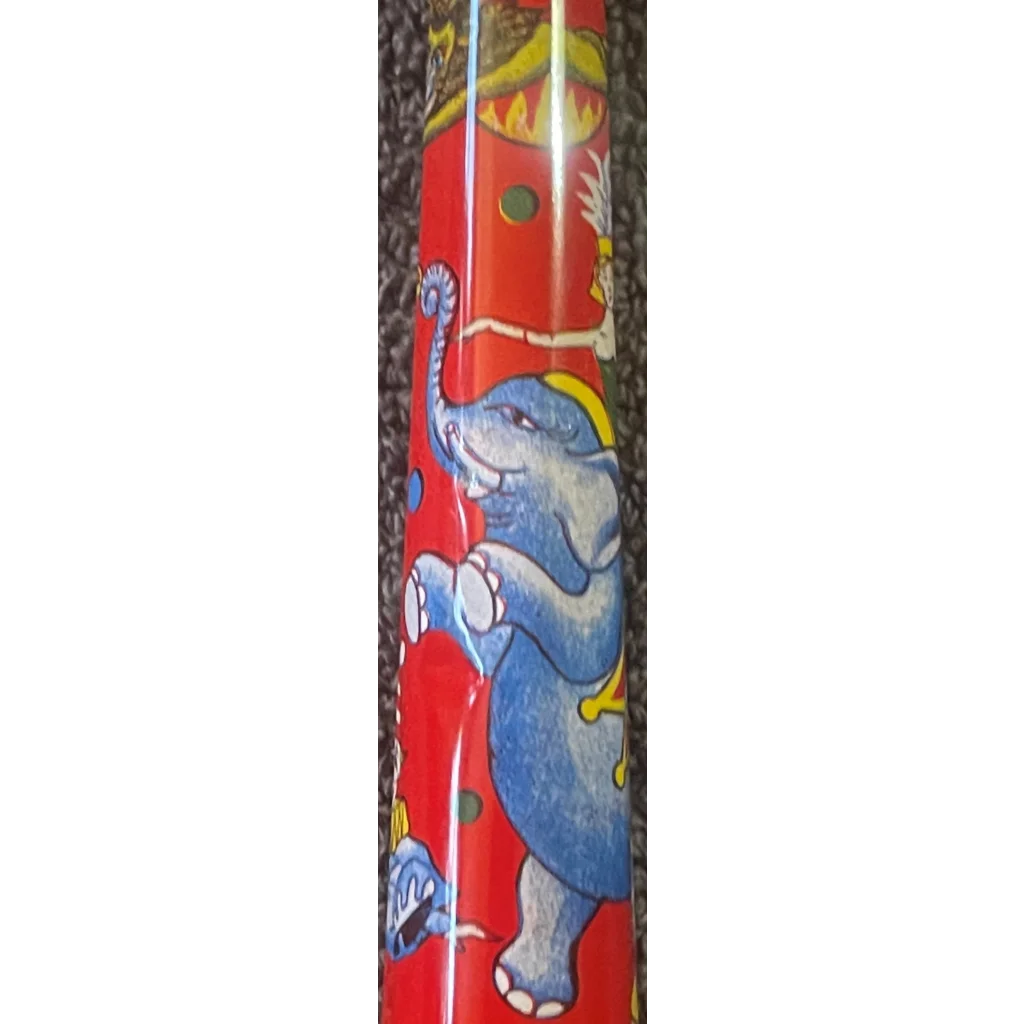 Large Vintage 1960s World Circus Tin Horn Noisemaker Clowns Animals Balloons Collectibles Whimsical - Colorful Clown