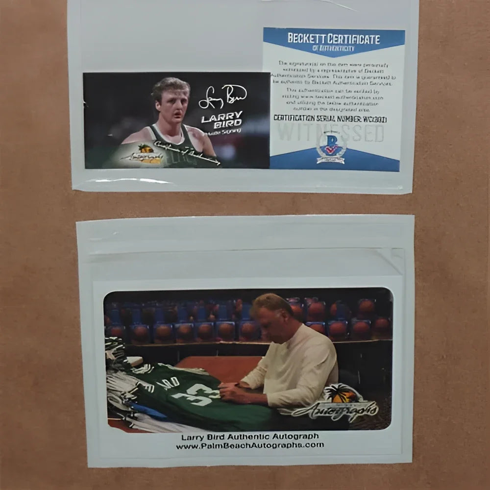 Larry Bird autographed Boston Celtics deluxe framed jersey with Beckett COA