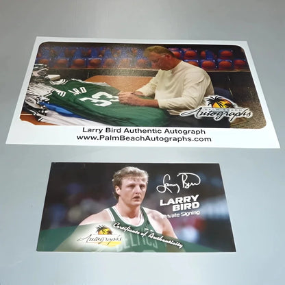 Larry Bird autographed green jersey card collectible