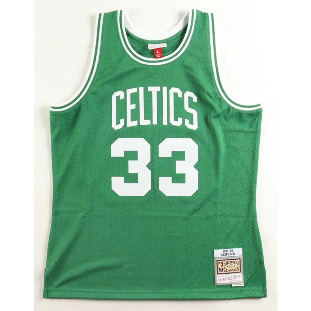 Green Larry Bird Celtics jersey with 33 for authenticity purposes, England picture style