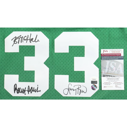 Larry Bird signed Celtics jersey with JSA authenticity for England picture purposes