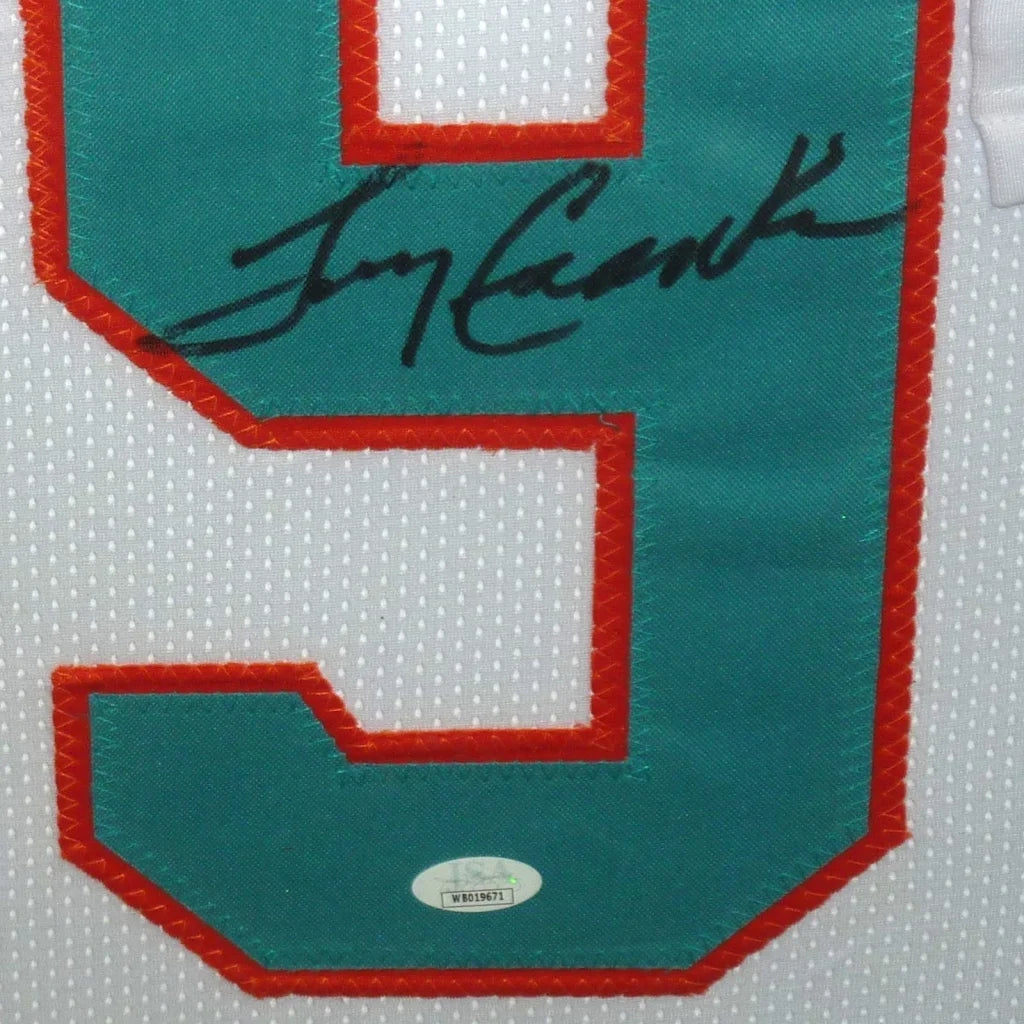 Larry Csonka autographed Miami Dolphins white framed jersey with #39 patch