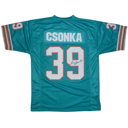 Larry Csonka autographed teal Miami Dolphins jersey with Csonka 39