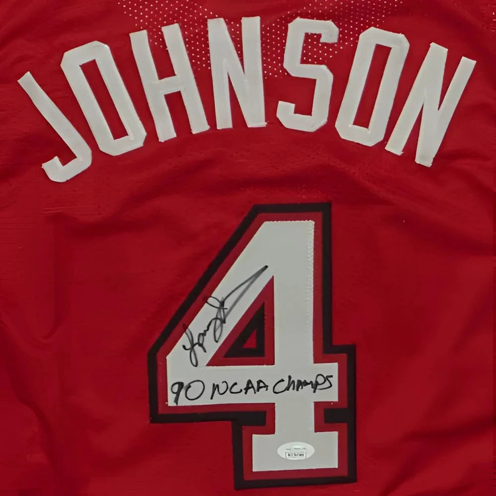 Larry Johnson autographed UNLV red jersey #4 signed
