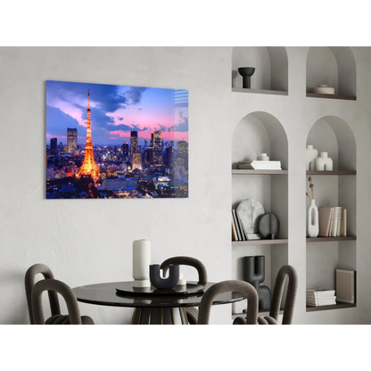 Tokyo Tower twilight glow canvas wall art print