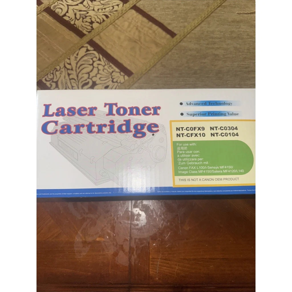 White and blue labeled Canon laser toner cartridge for ImageClass MF4150 c0104