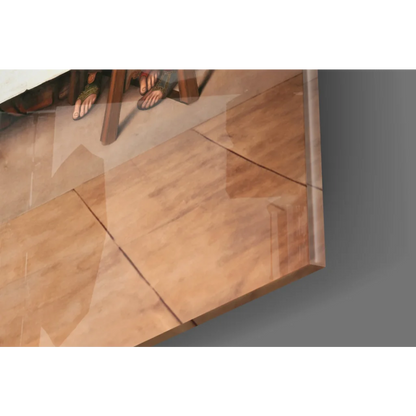 Warm brown wooden floor under Leonardo Da Vinci Last Supper wall art print