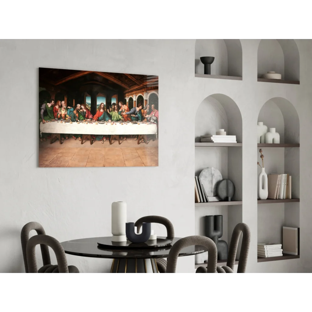 Leonardo Da Vinci Last Supper canvas wall art print above dining area