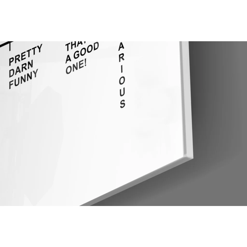 Hahahaha Laughter Scale funny quotes glass wall art print