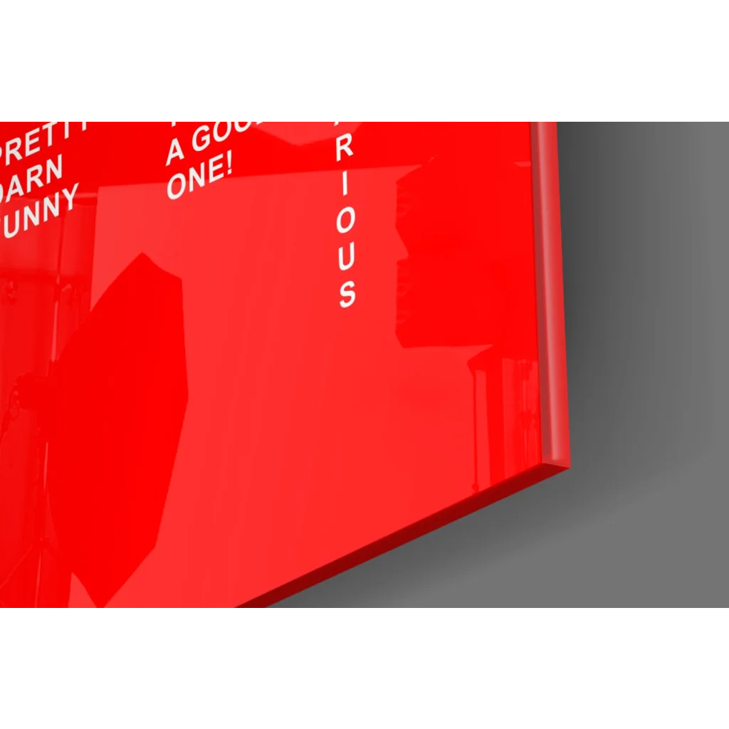 Vibrant red glossy book cover wall art print