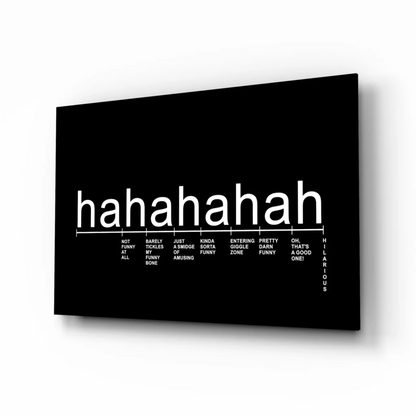 Hahahaha humor scale black canvas wall art print