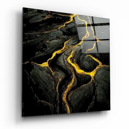 Stunning Black Gold Glass Wall Art With Abstract Marble Design | Insigneart USA | vintageantiquesgifts.com