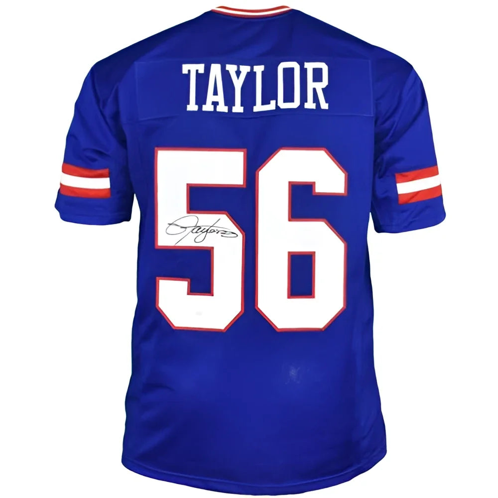 Lawrence Taylor autographed New York Giants custom jersey blue #56