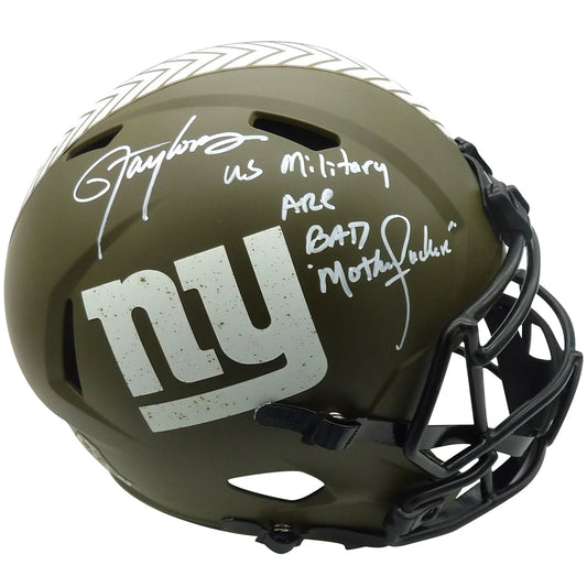 Lawrence Taylor autographed olive green New York Giants Salute to Service helmet