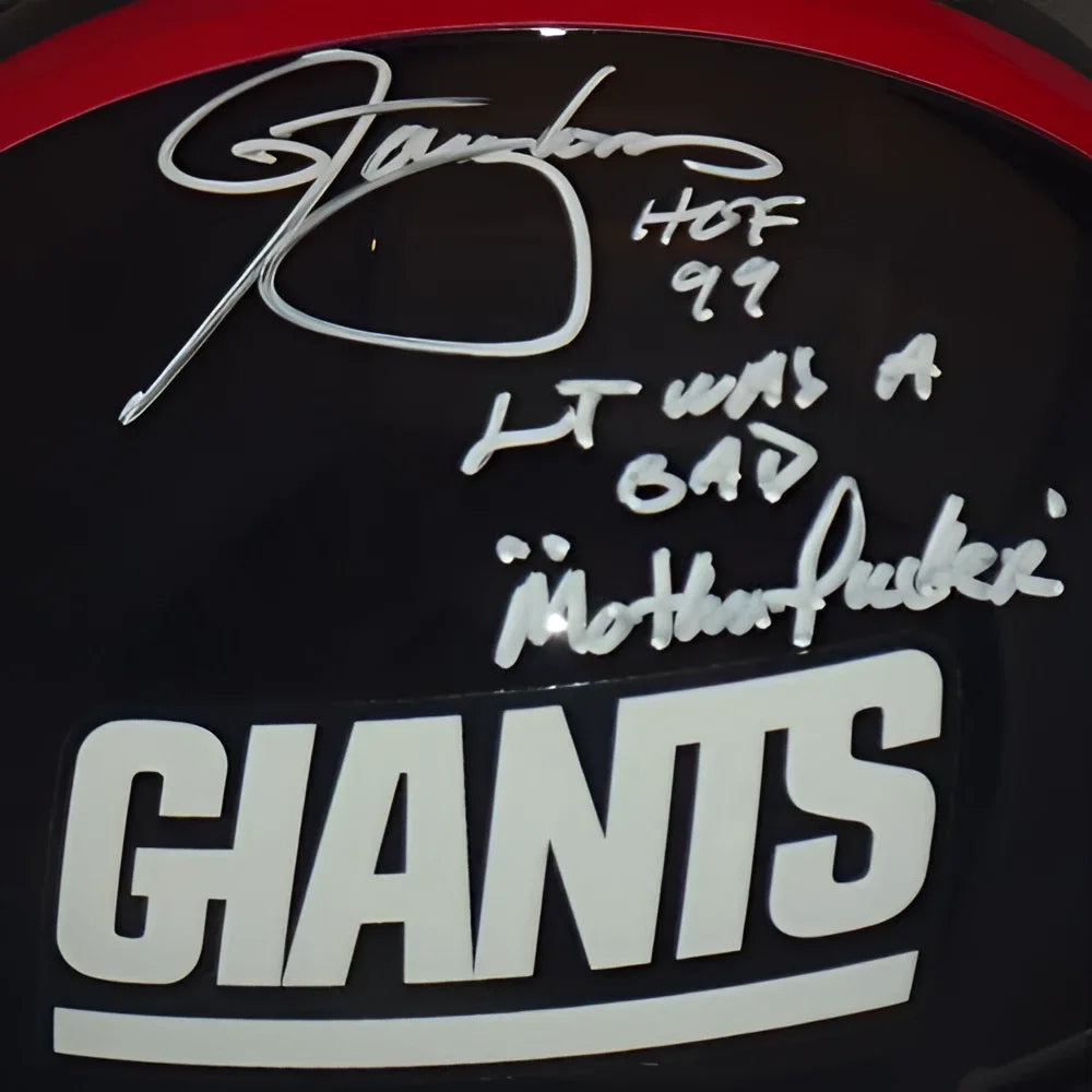 Lawrence Taylor autographed New York Giants throwback helmet with inscription