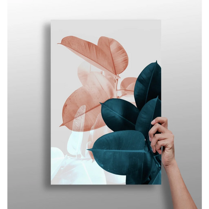 Peach and Teal Botanical Insigne Aluminum Prints | Insigneart USA | vintageantiquesgifts.com
