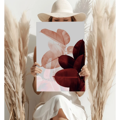 Translucent Leaves Aluminum Print in Peach and Burgundy Tones | Contemporary Home Wall Art | vintageantiquesgifts.com