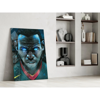 LeBron James glowing eyes wall art canvas portrait