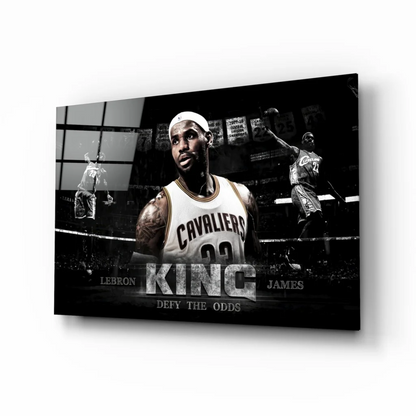 LeBron James King canvas wall art Cavaliers print in black and white