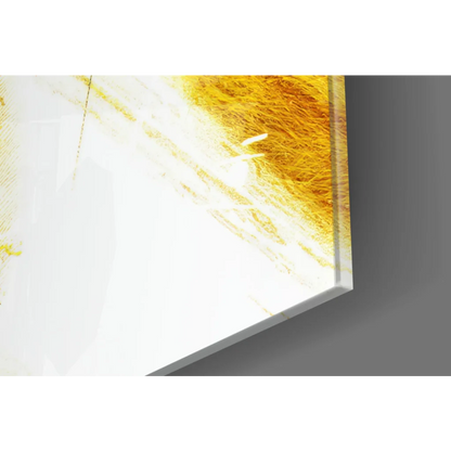 LeBron James Lakers glass wall art canvas in gold purple hues