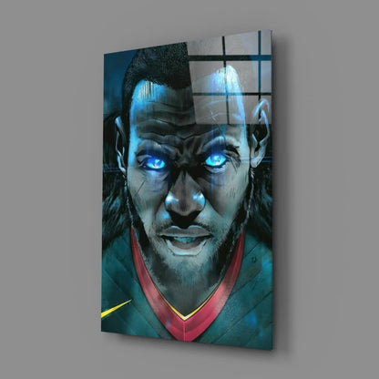 LeBron James Glowing Eyes Basketball Canvas Wall Art | Glass Wall Art Print | vintageantiquesgifts.com