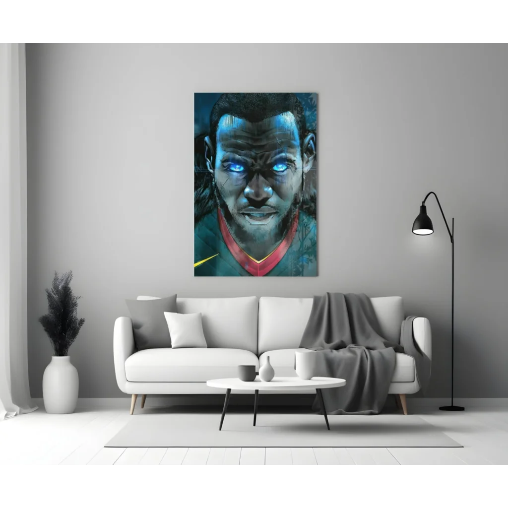 LeBron James Glowing Eyes Basketball Canvas Wall Art | Modern Wall Art Decor | vintageantiquesgifts.com