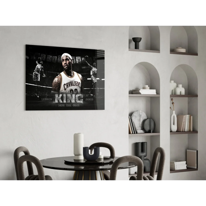 LeBron James king glass wall art Cavaliers print poster
