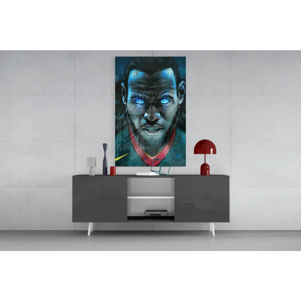 LeBron James glowing eyes canvas wall art portrait