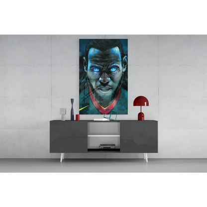 LeBron James glowing eyes canvas wall art portrait