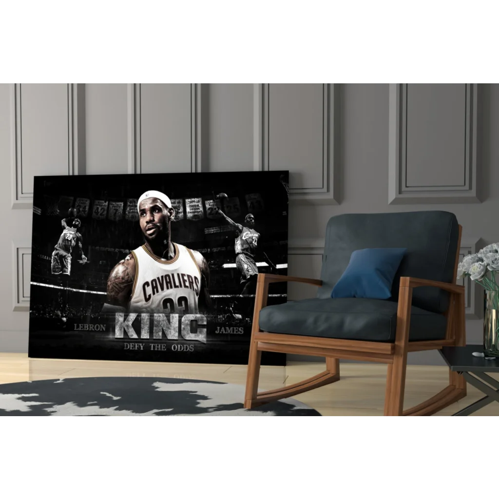 LeBron James king canvas wall art Cavaliers print black and white