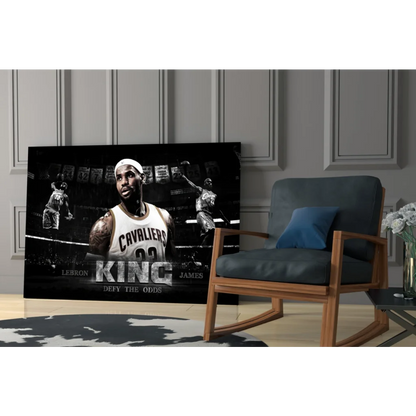 LeBron James king canvas wall art Cavaliers print black and white