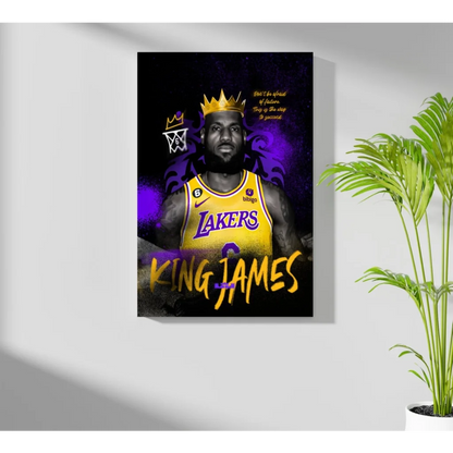 LeBron James King Lakers jersey with crown in purple gold
