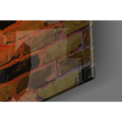 LeBron James Strive for Greatness neon glass wall art with orange brick tones