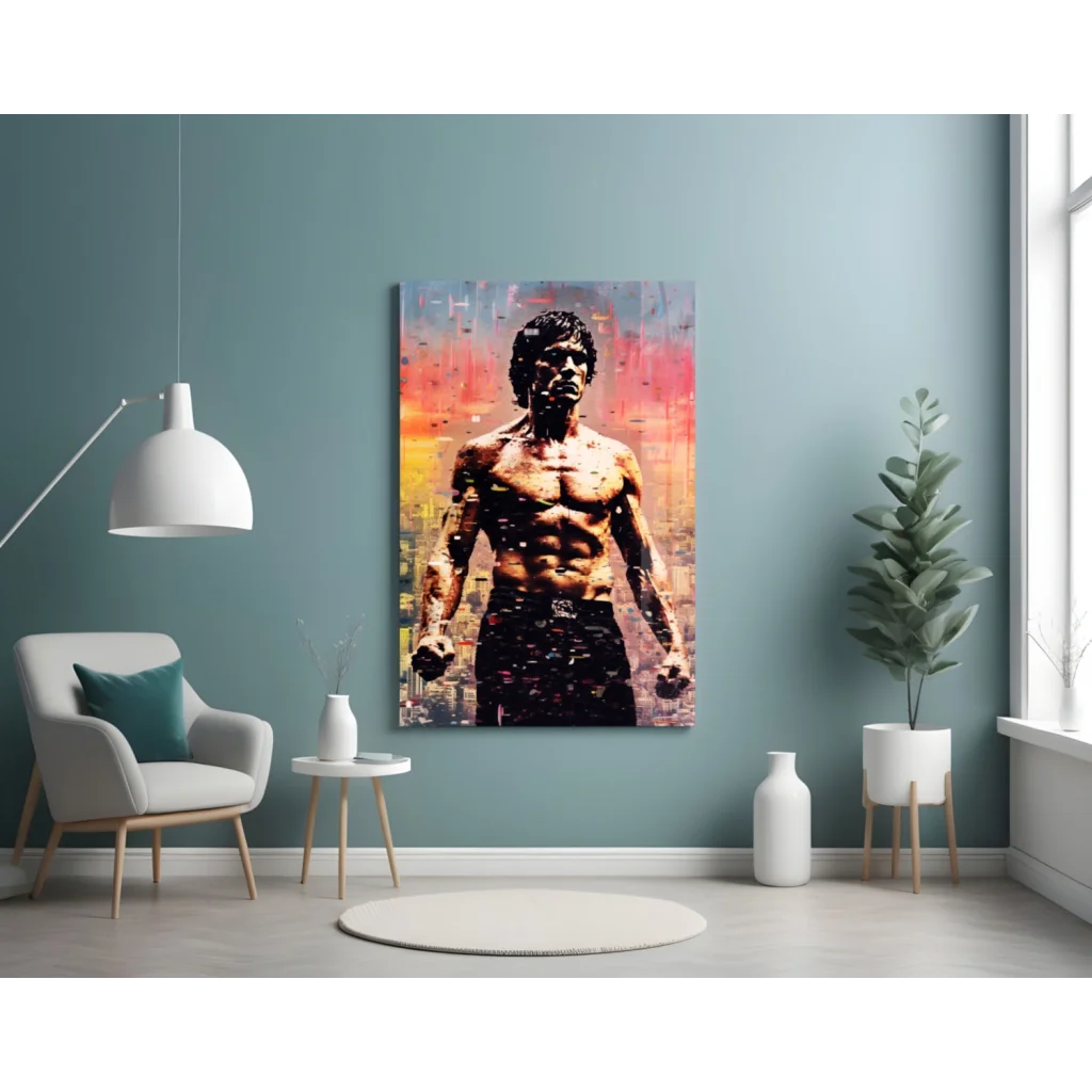 Bruce Lee Canvas Wall Art in Bold Vibrant Colors | Contemporary Home Wall Art | vintageantiquesgifts.com