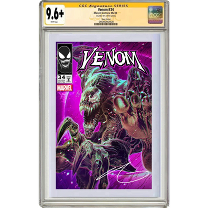 Lee Price Venom symbiote alien creature poster, CGC 9.6 signed by Clayton Crain