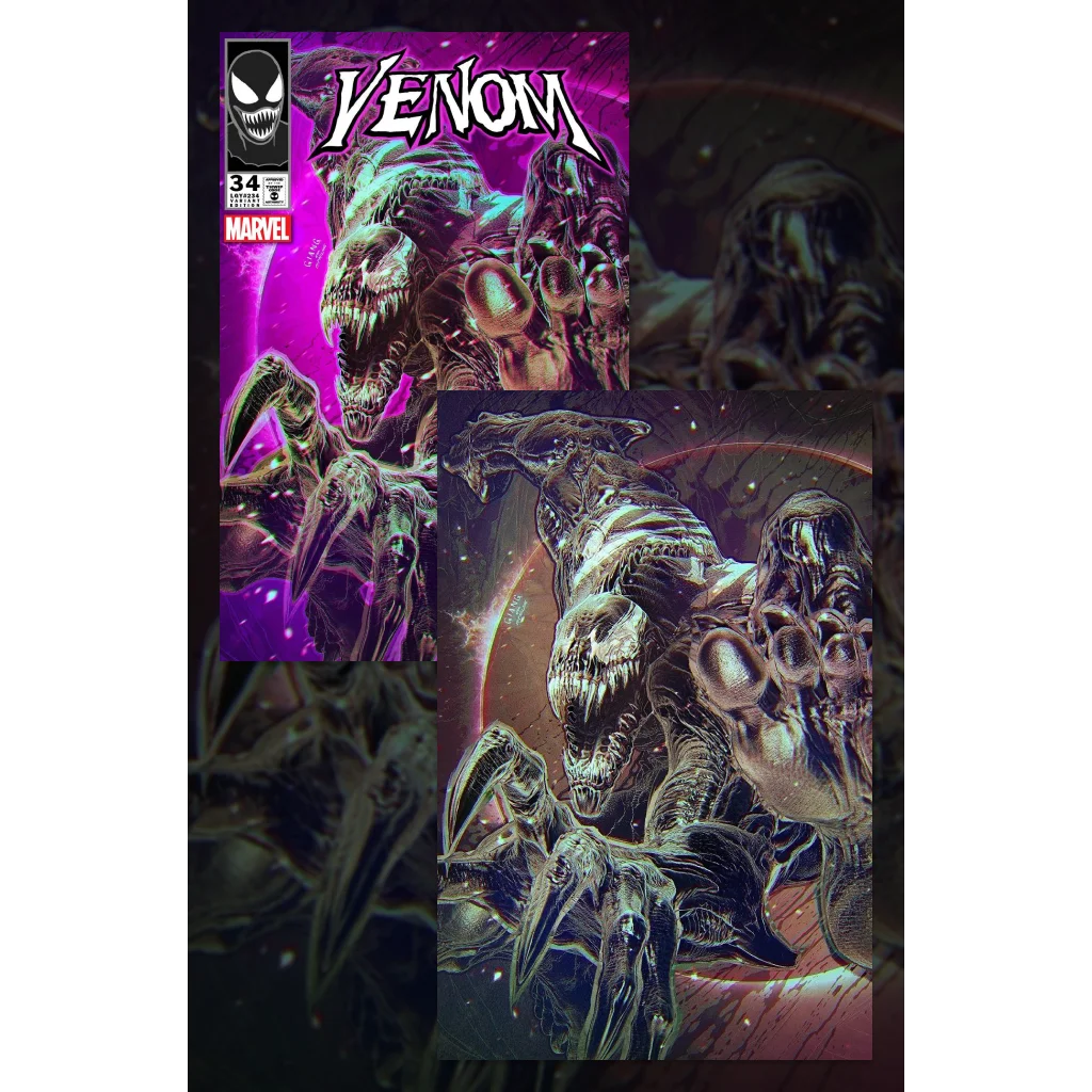 Lee Price Venom symbiote alien creature comic art poster