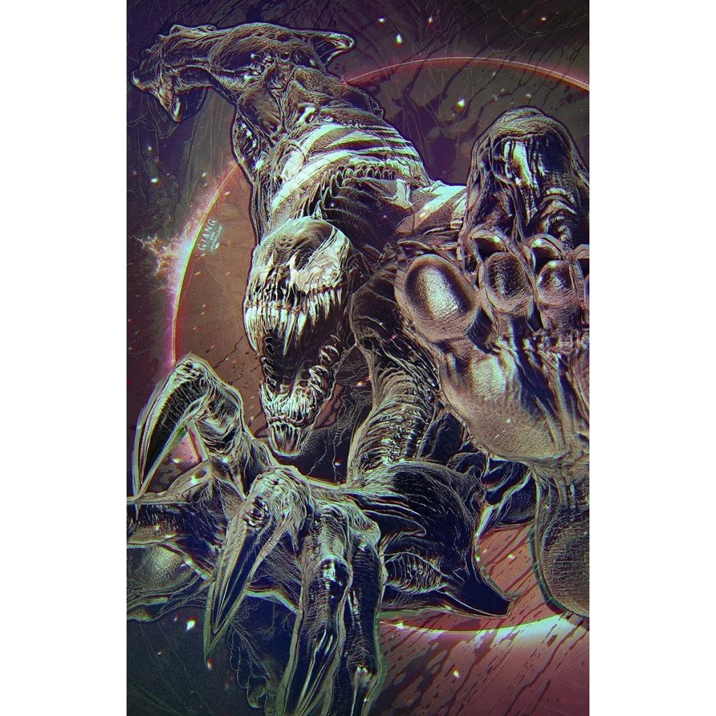 Lee Price metallic Venom symbiote alien creature wall art poster