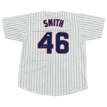 Lee Smith autographed Chicago pinstripe #46 jersey with Smith and 46
