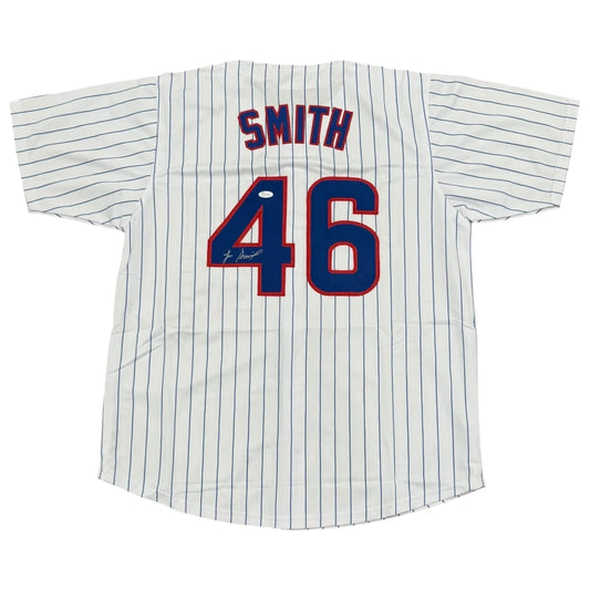 Lee Smith autographed Chicago pinstripe #46 jersey with Smith and 46