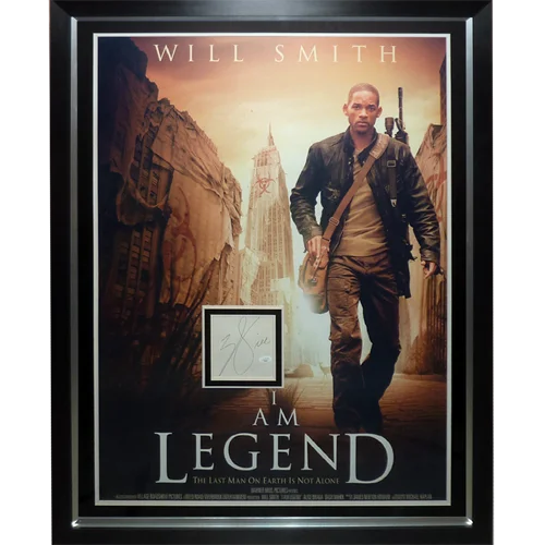 Deluxe framed I Am Legend movie poster with Will Smith autograph