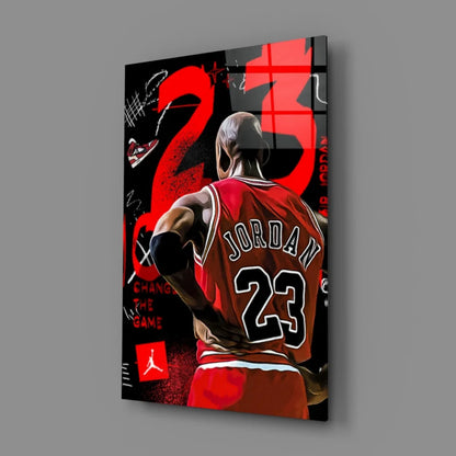 Legendary 23 Basketball Jersey Glass Wall Art Print