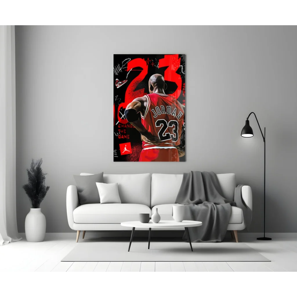 Legendary 23 Basketball Jersey Glass Wall Art Print