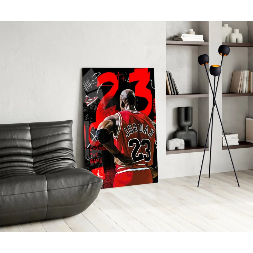 Legendary 23 Basketball Jersey Glass Wall Art Print
